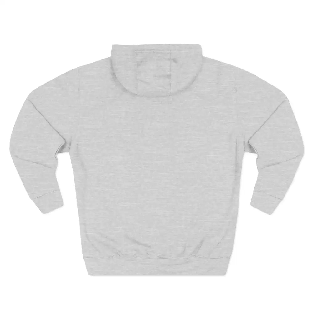 Light gray mountain vibes fleece unisex hoodie with loose fit, perfect for low heat outdoor wear