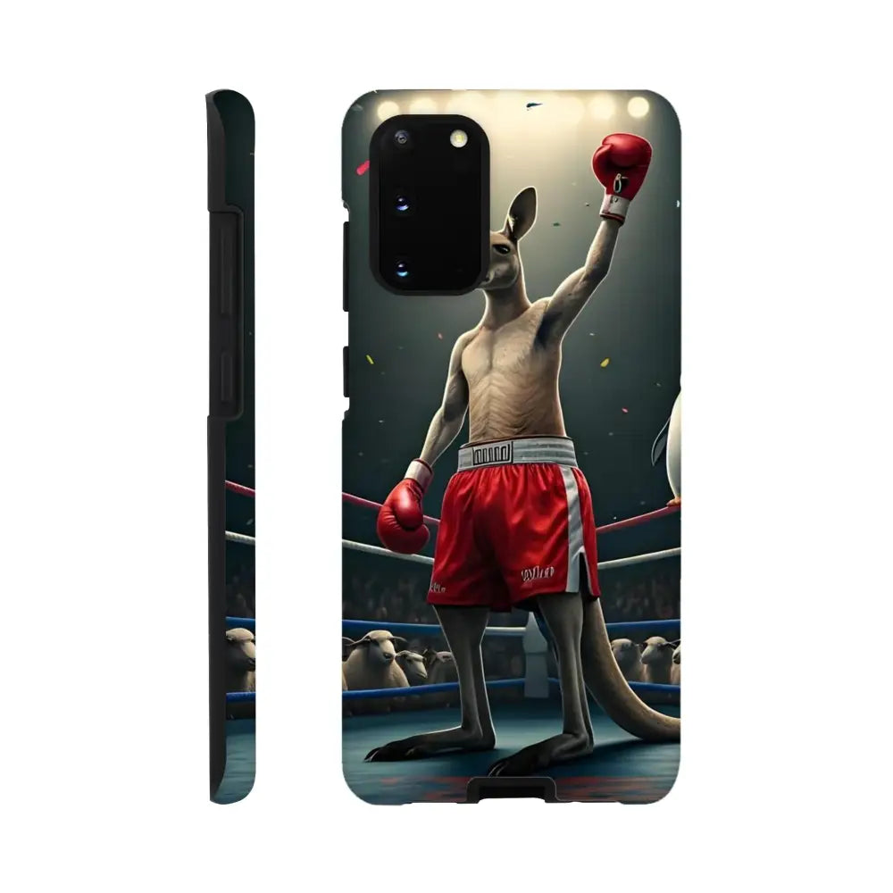 Phone case featuring Boxing Kangaroo design from Outback Undisputed Samsung Tough Case PixiOnyx Brawl-Proof Armor