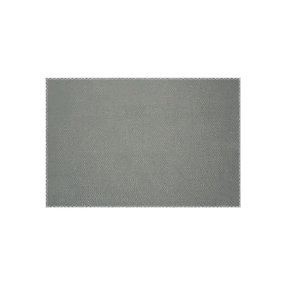 Gray rectangular outdoor rug from PixiOnyx Gardencore Mat featuring butterfly reflection design