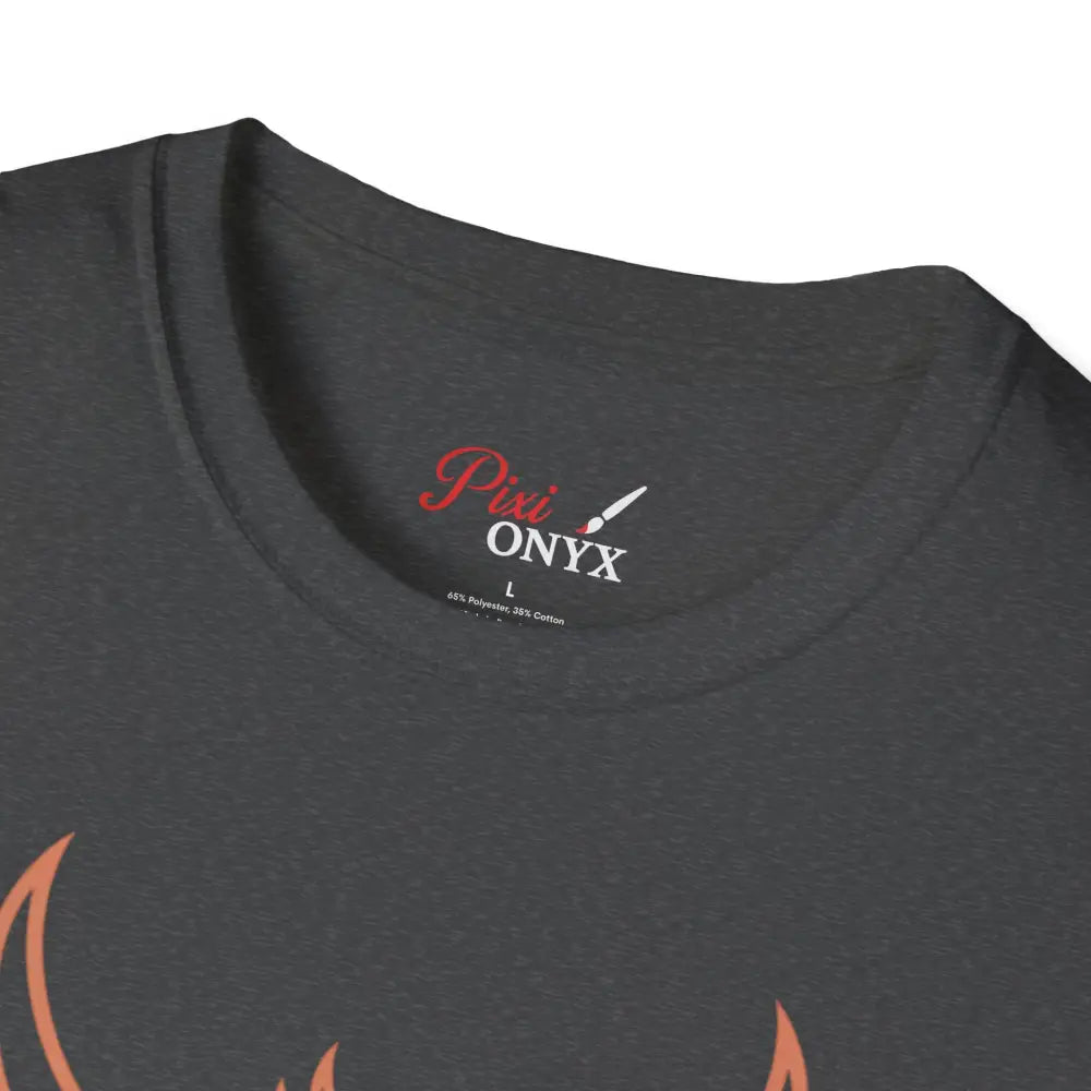 Black crew-neck T-shirt with brand tag, made with reduced fabric waste and elastic ribbed knit