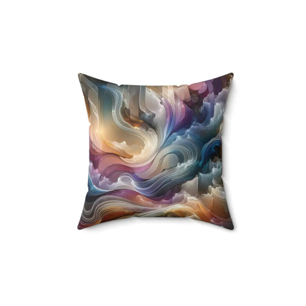 Colorful abstract throw pillow from PixiOnyx Celestial Layer Flux collection