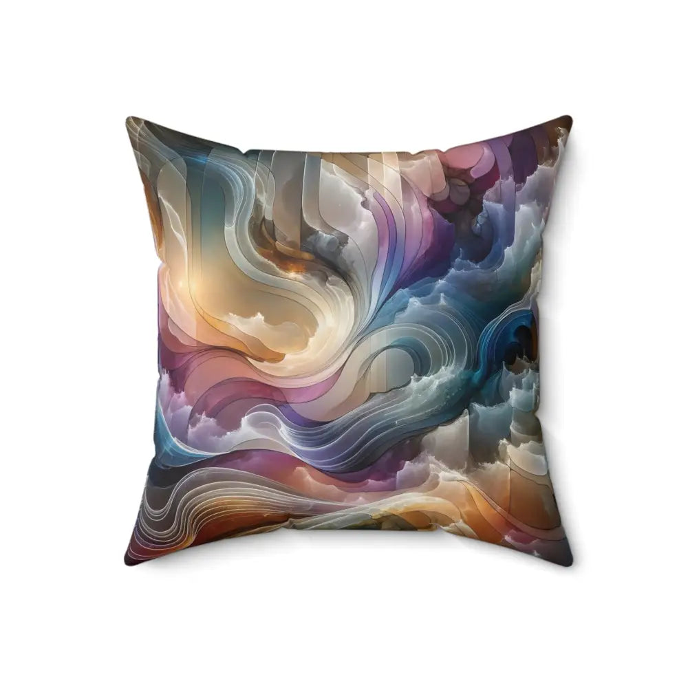 Abstract patterned throw pillow from Celestial Layer Flux PixiOnyx Cosmic Cushion collection