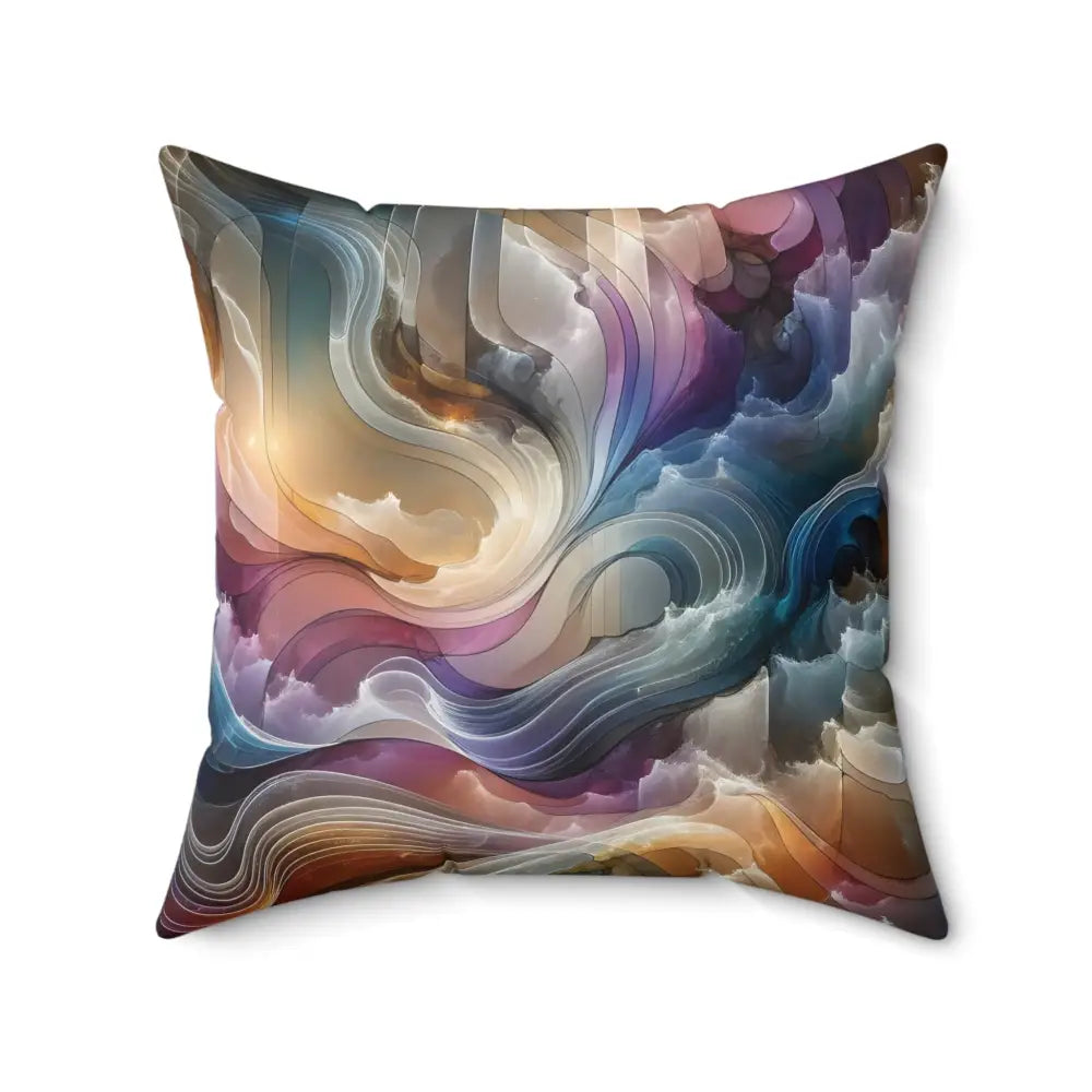 Abstract patterned throw pillow from Celestial Layer Flux PixiOnyx Cosmic Cushion line
