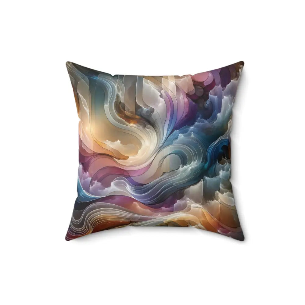 Abstract art throw pillow from Celestial Layer Flux PixiOnyx Cosmic Cushion collection