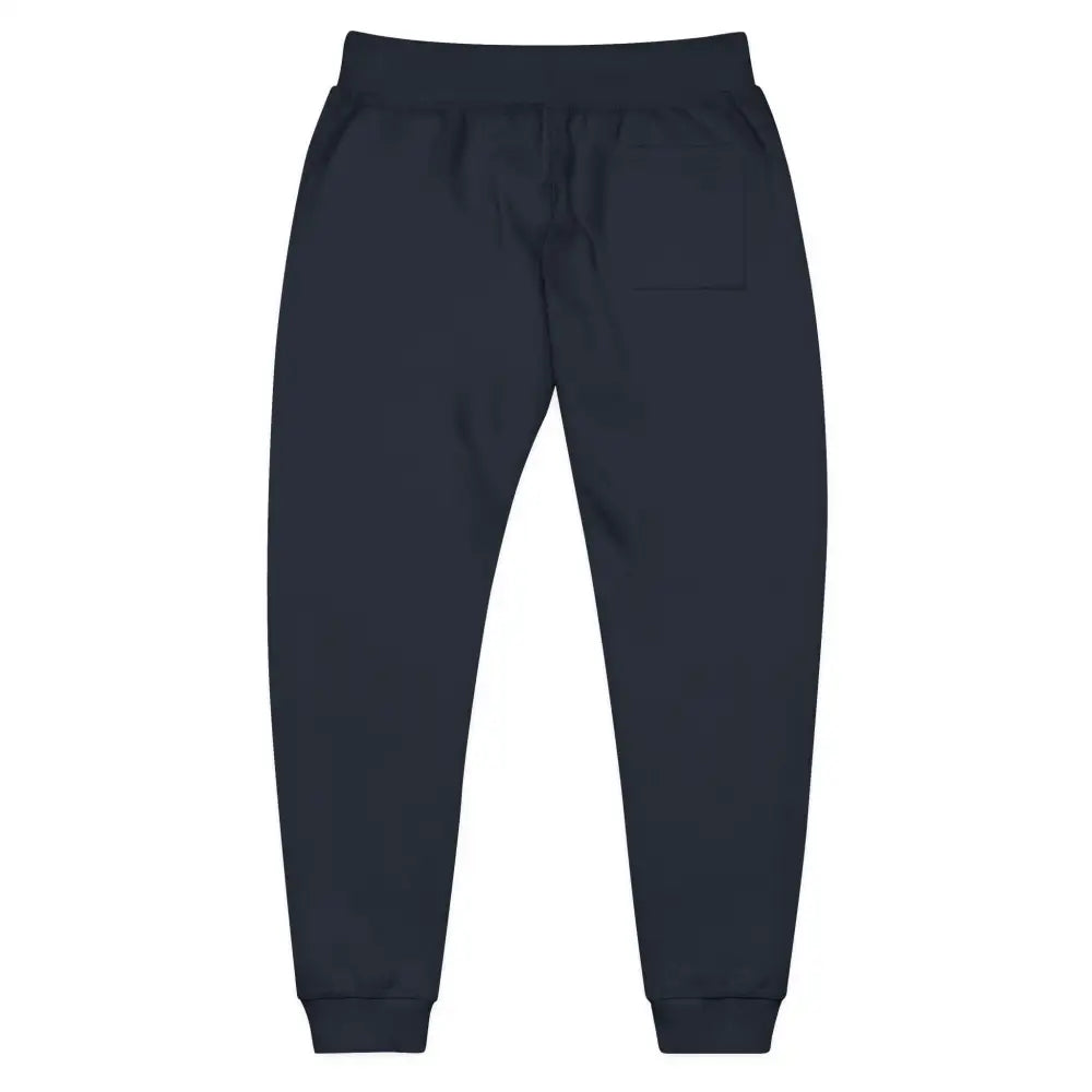 Dark blue PixiOnyx Cozy Unisex Fleece Sweatpants with elastic waistband and cuffs