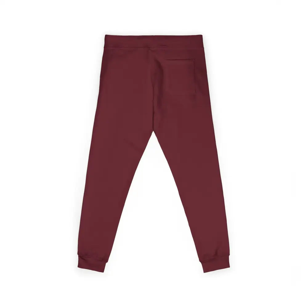 Maroon PixiOnyx Cozy Unisex fleece sweatpants with elastic cuffs and waistband for casual wear