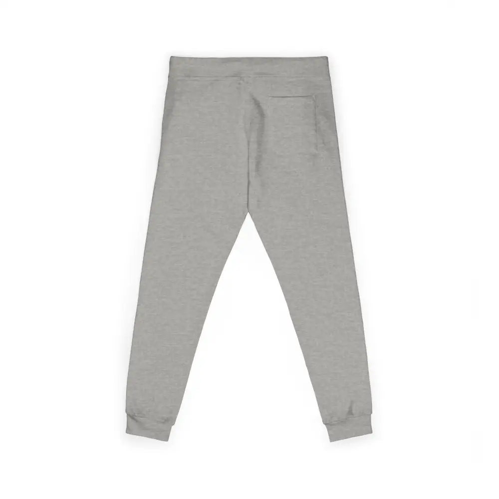 Gray unisex fleece sweatpants with back pocket, cozy lounge wear for relaxation