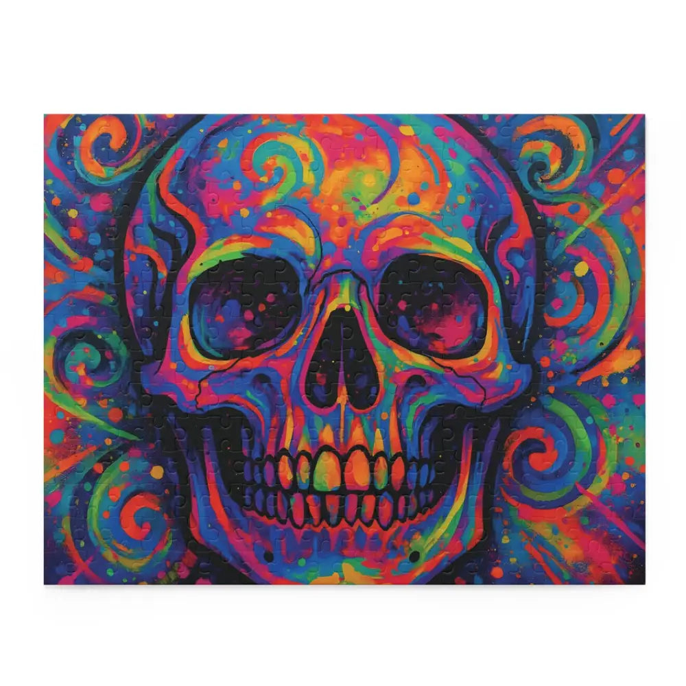 Colorful Skull Jigsaw Puzzle for a vibrant artistic challenge by PixiOnyx