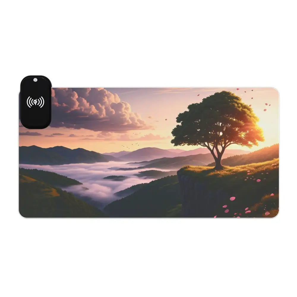Wireless charging mousepad with scenic landscape design from PixiOnyx Dreamscape Vibe