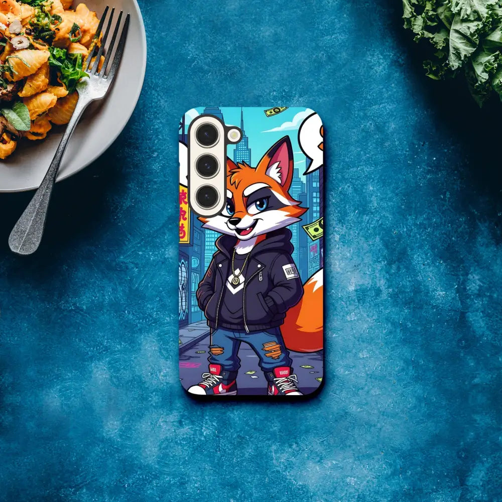 Cartoon fox phone case for Samsung Tough Case Street Hustle Fox PixiOnyx Alley Edge