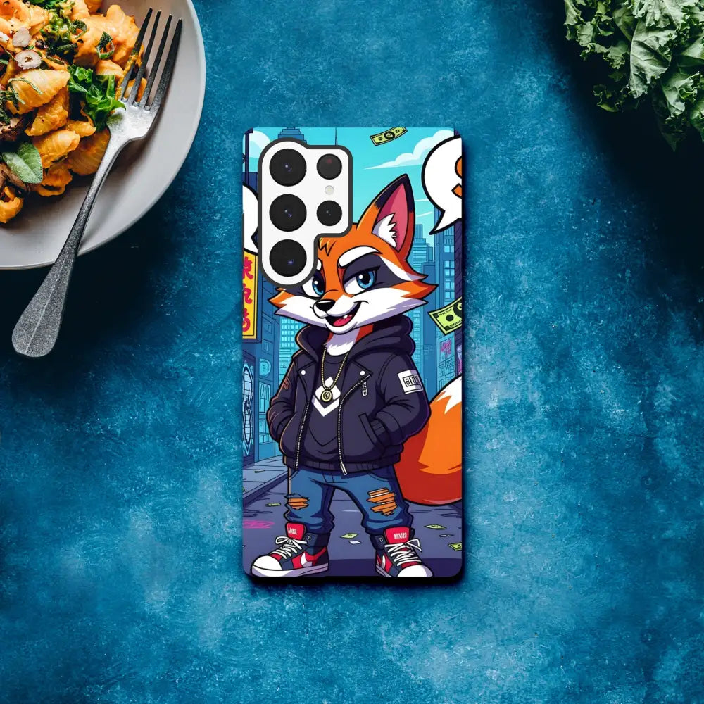 Fox cartoon phone case for Samsung Tough Case Street Hustle Fox from PixiOnyx Alley Edge