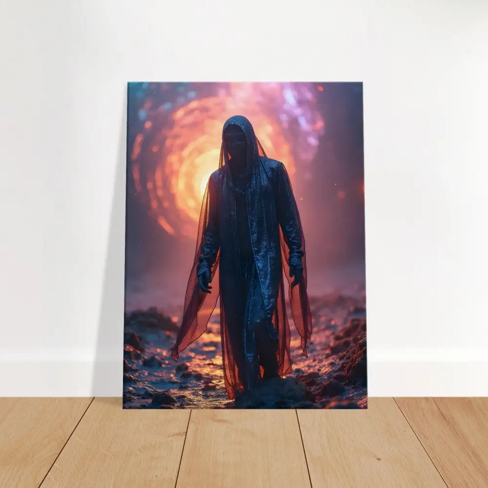 Framed figure in hooded cloak from Shadowwalker Canvas Through the Rift PixiOnyx Wall Art