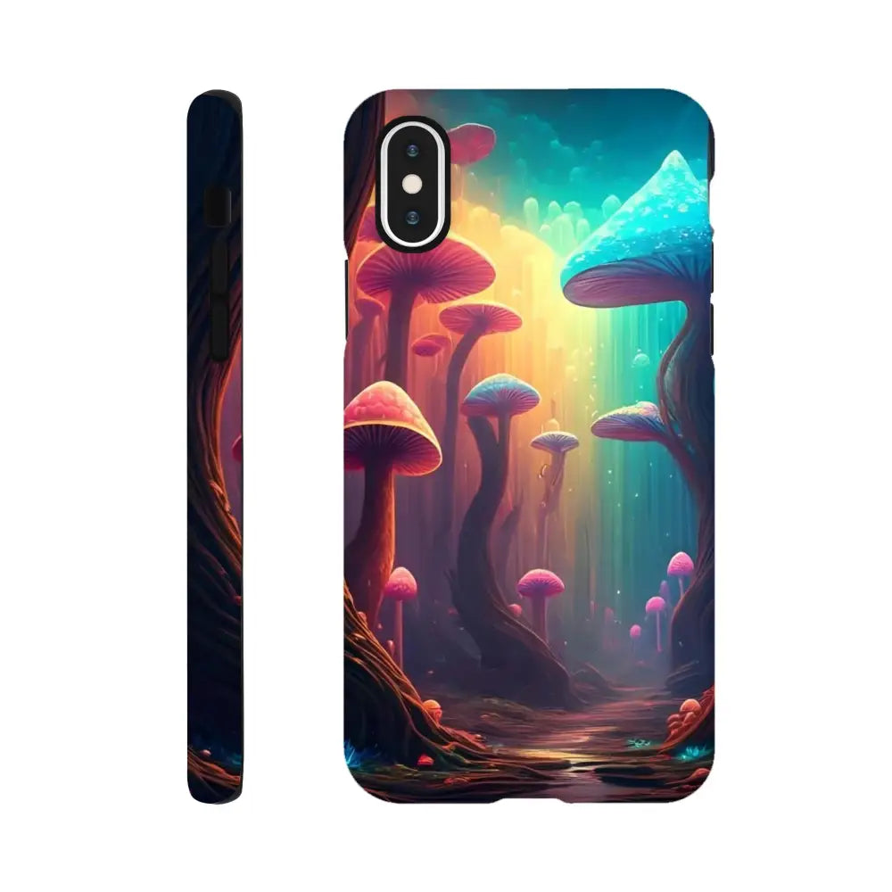 Mushroom-themed phone case from Shroom Bloom Veil Beyond for iPhone by PixiOnyx