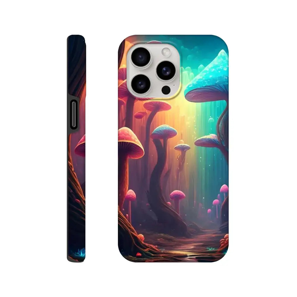 Mushroom-themed iPhone tough case from PixiOnyx Shroom Bloom Trippy Forest Armor