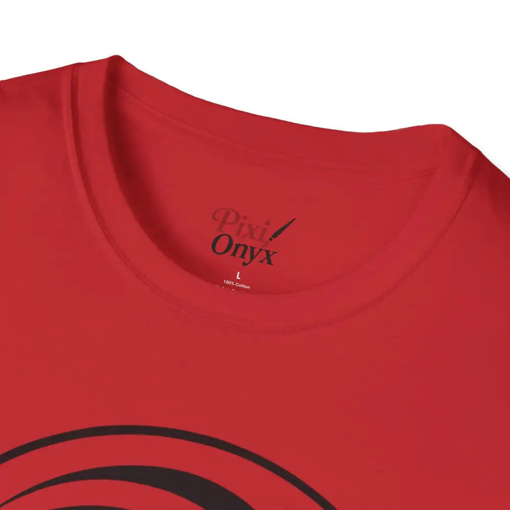 Red short-sleeved unisex softstyle T-shirt with scoop neck made from ring-spun cotton
