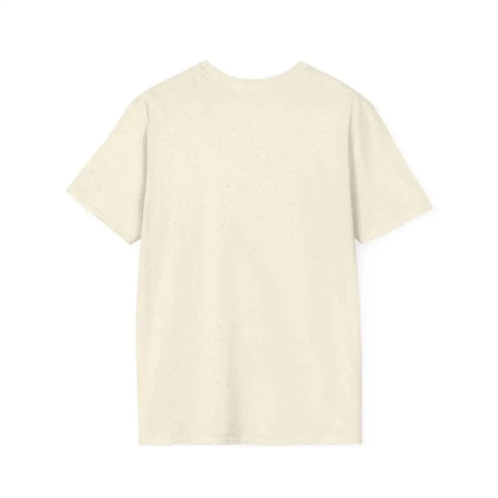 Cream-colored short-sleeved T-shirt with abstract fox design, machine washable, tumble dry safe