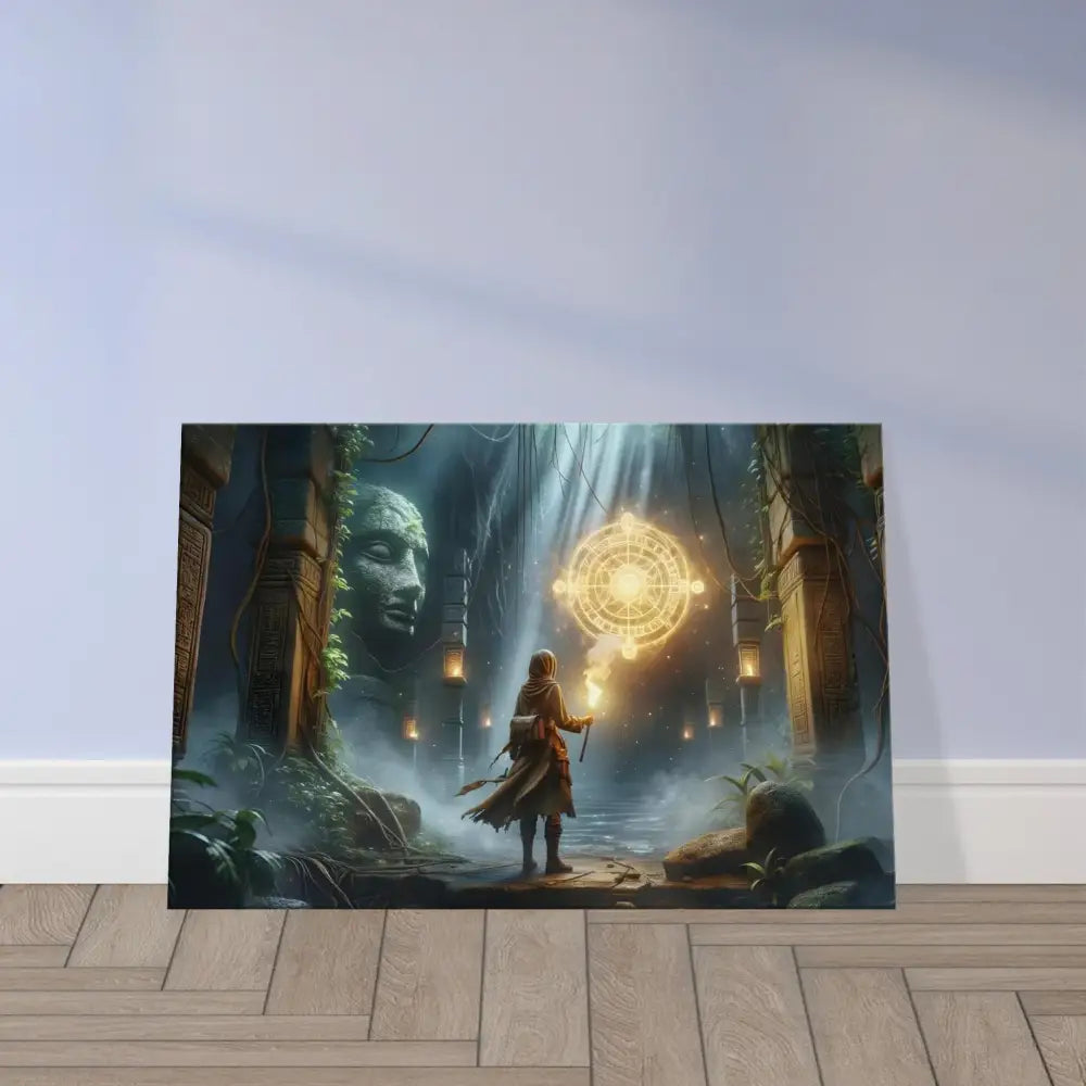 Fantasy temple artwork featuring Jungle Glyphs and Ruins on the Torchbearer Fantasy Canvas