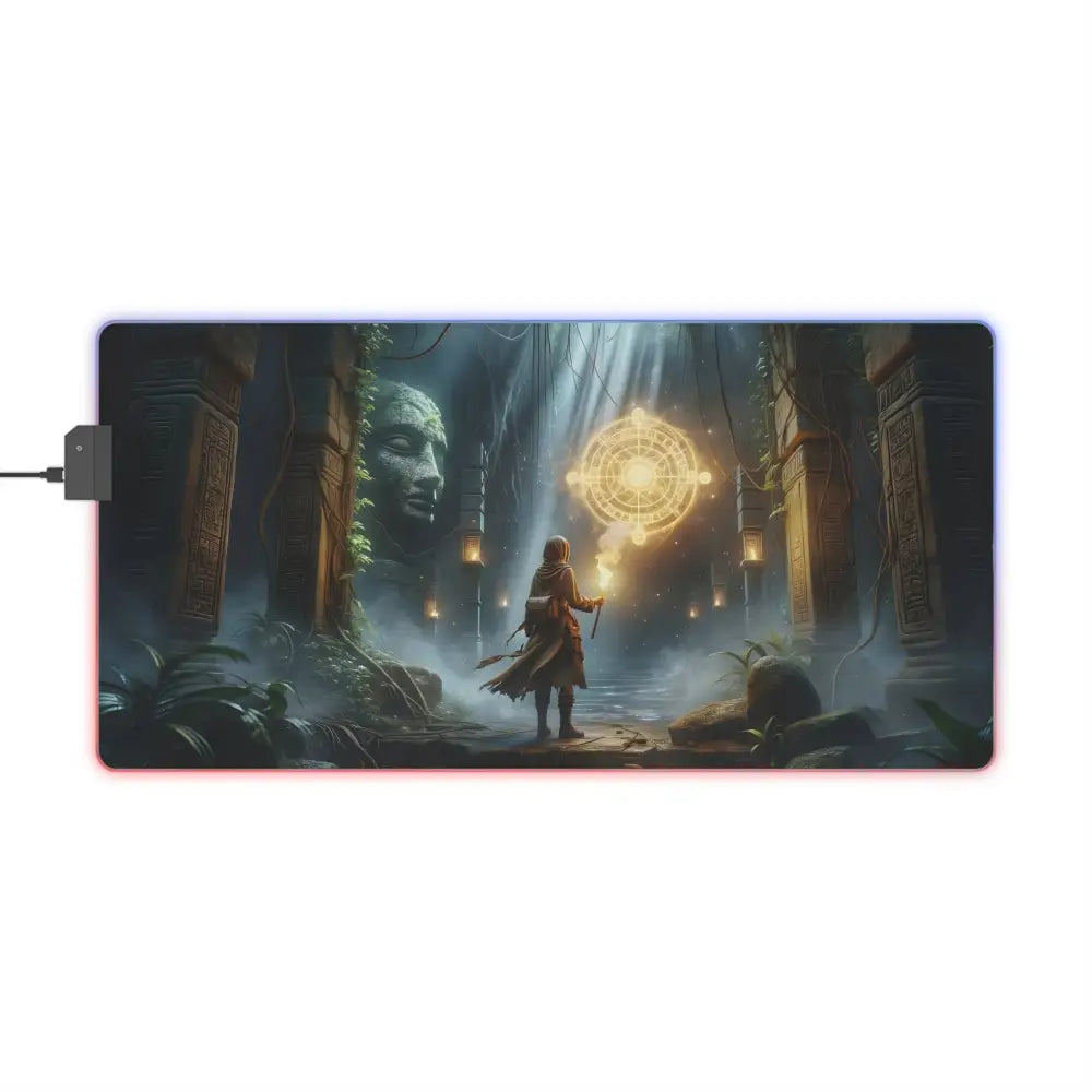 Illuminated gaming mousepad with fantasy scene for PixiOnyx Lorelit Setup