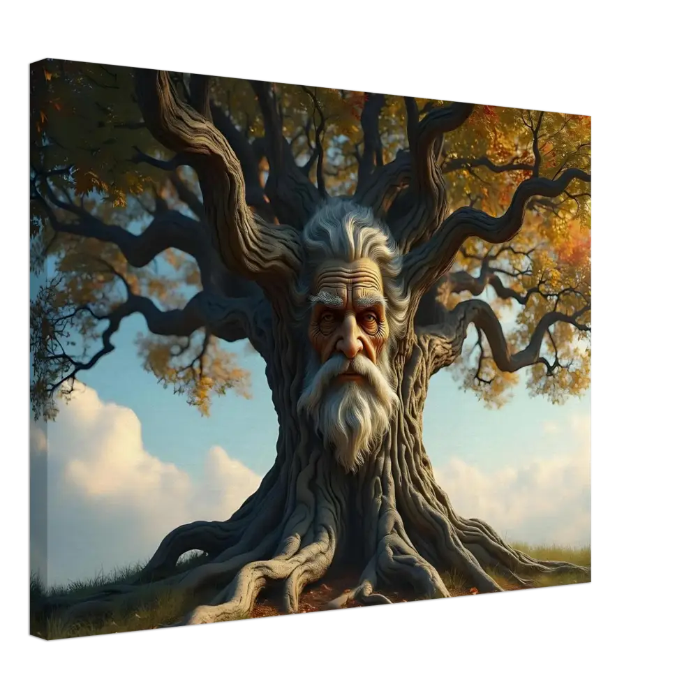 Tree with a wise old man’s face on the Treeface Canvas in PixiOnyx Mythic Decor