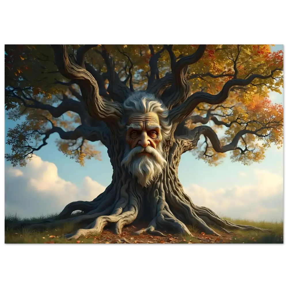 Ent-like tree with a human face from Treeface Poster The Wisdomroot Sentinel PixiOnyx Fine Art Print