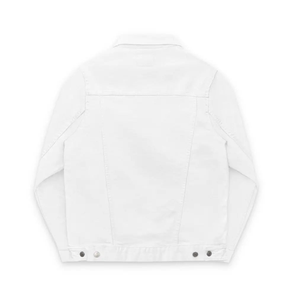 Stylish embroidered PixiOnyx denim jacket with classic collar and metal buttons for casual wear