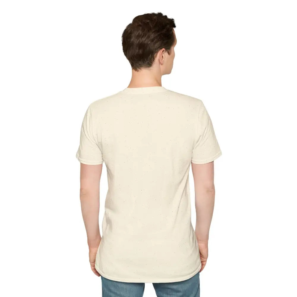 Unisex softstyle t-shirt with ribbed knit collar, sustainable production, city-inspired design
