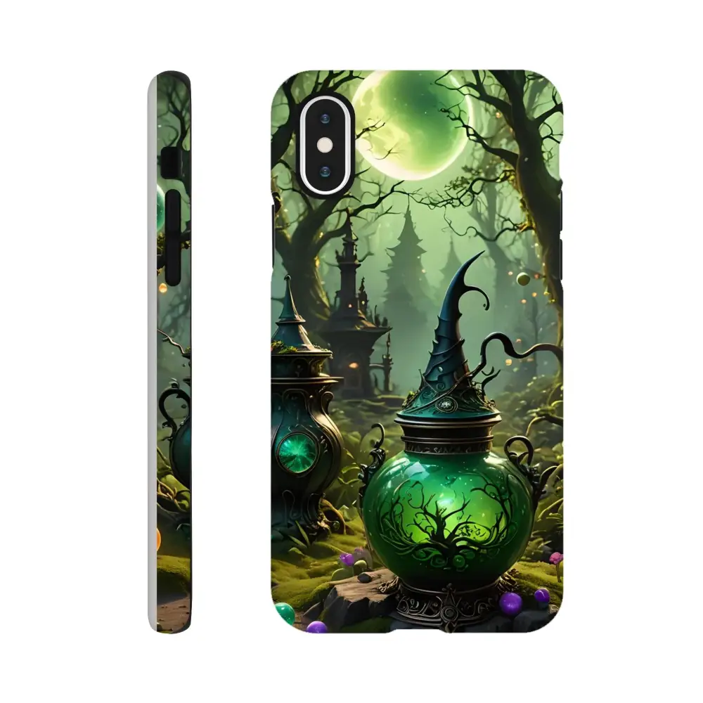 Witchy phone case with mystical forest design for iPhone featuring double-layer protection