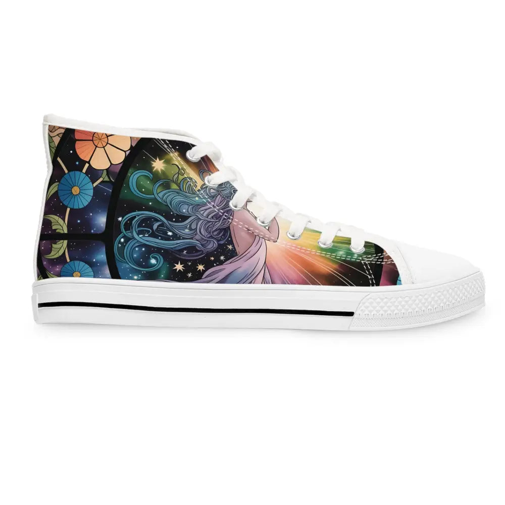 Women’s High Top Sneakers with Celestial Artwork from PixiOnyx Artistic Streetwear