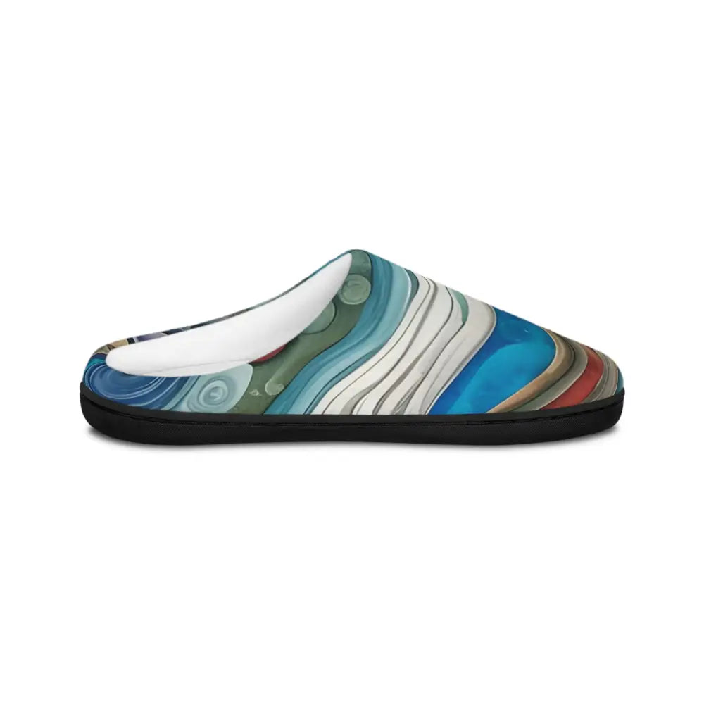 Abstract patterned women’s indoor slipper with ocean-inspired design by PixiOnyx