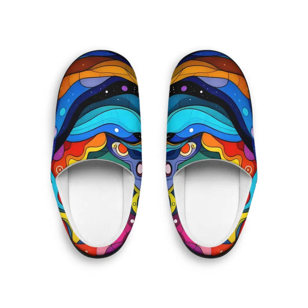 Colorful patterned slippers from Women’s Indoor Slippers Layered Spectrum by PixiOnyx