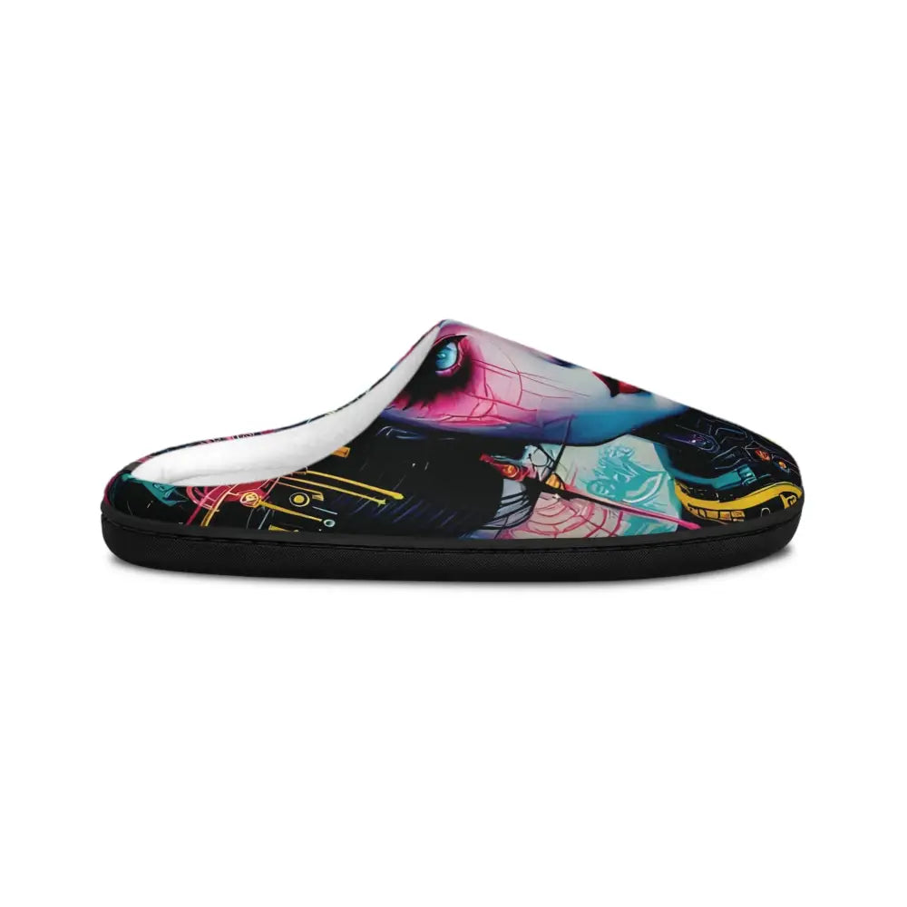 Cyberpunk-themed Women’s Indoor Slippers Mech Shrine Geisha with futuristic design