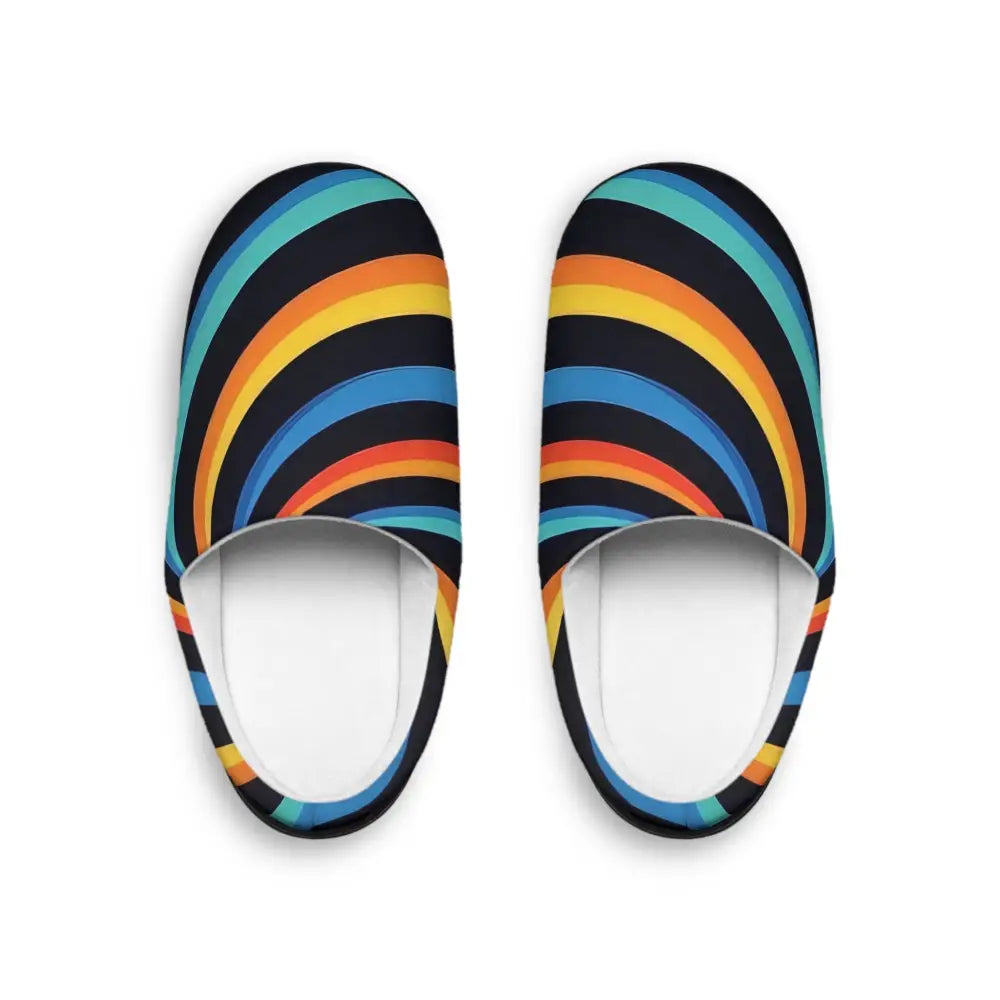 Retro striped slippers from PixiOnyx Colorwave Comfort Women’s Indoor Slippers