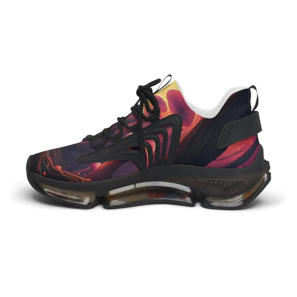 Abstract-patterned athletic shoe from Women’s Mesh Sneakers Shroom Bloom PixiOnyx Surreal Streetwear