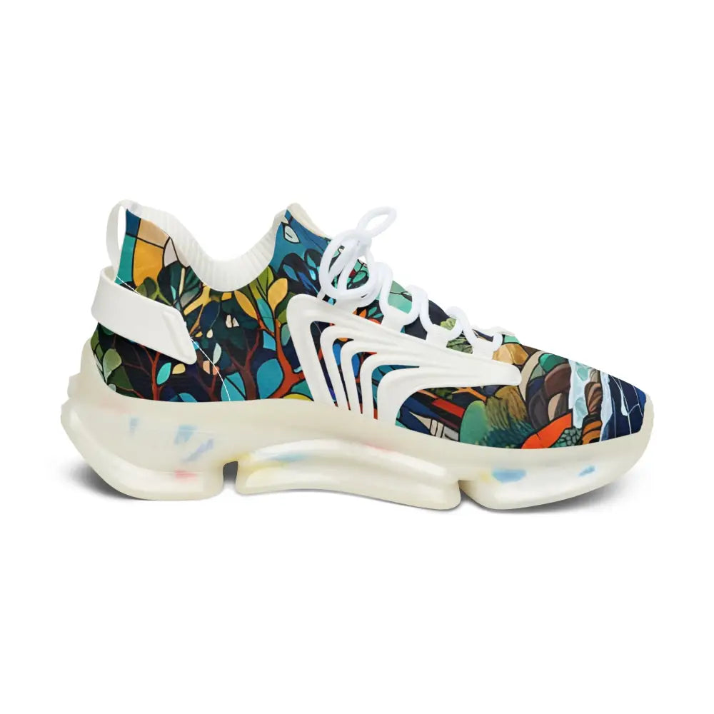 Floral patterned athletic shoe from Women’s Mesh Sneakers Stained Horizon PixiOnyx Chromatic Streetwear