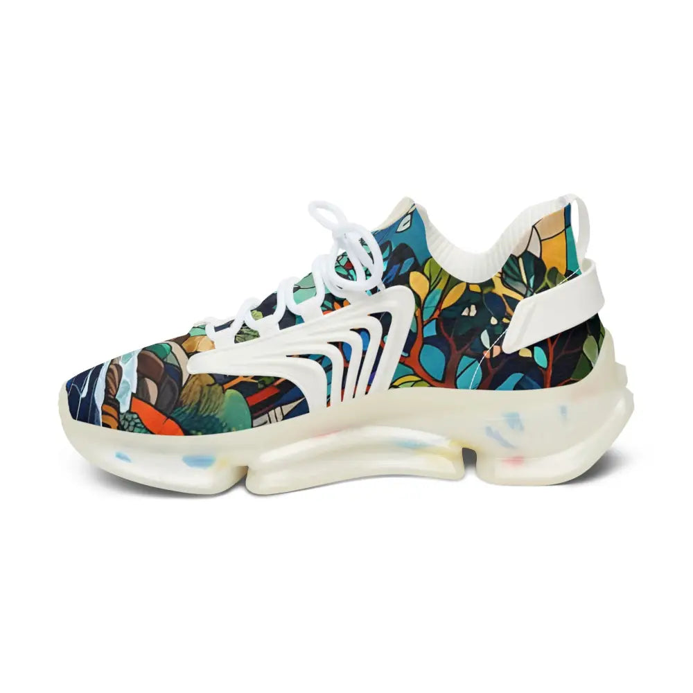 Patterned athletic shoe from Women’s Mesh Sneakers Stained Horizon PixiOnyx Chromatic Streetwear