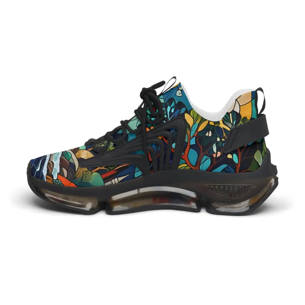 Abstract-patterned women’s mesh sneakers from Stained Horizon PixiOnyx Chromatic Streetwear