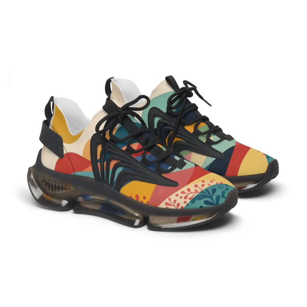 Colorful patterned athletic shoes from Women’s Mesh Sneakers Sunset Grove PixiOnyx