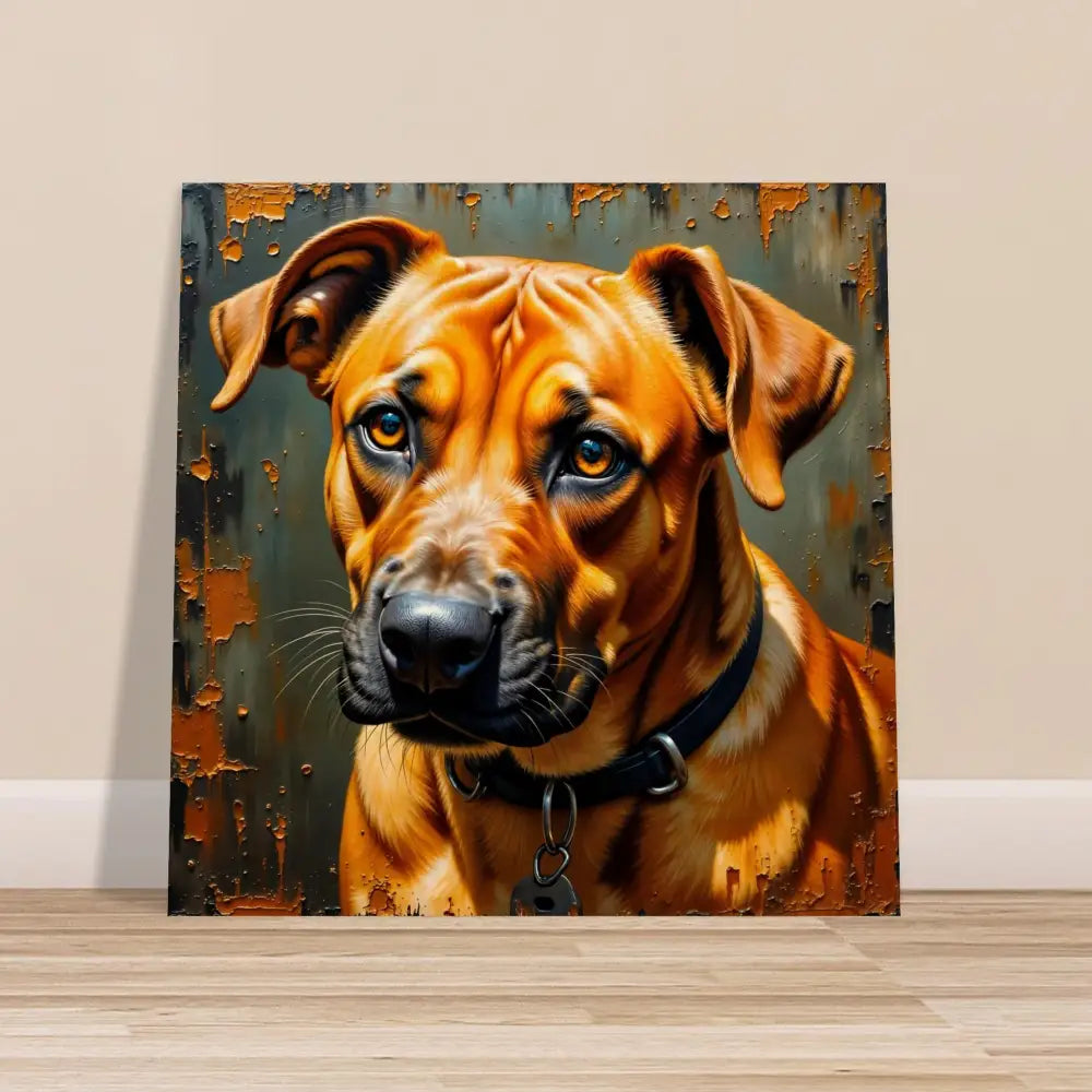 Rhodesian Ridgeback portrait on canvas showcasing loyal gaze in PixiOnyx Natural Fidelity edition