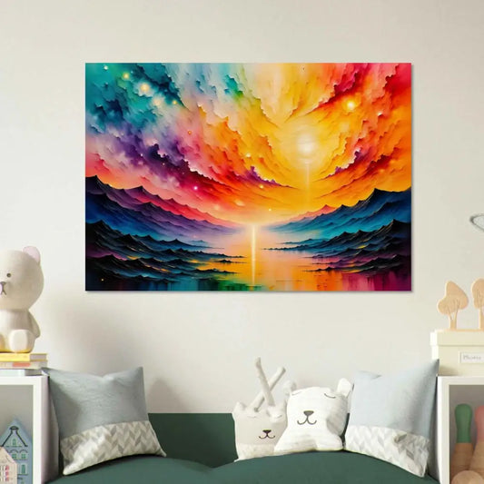 Discover Radiant Horizon abstract landscape painting on canvas for stunning wall decor