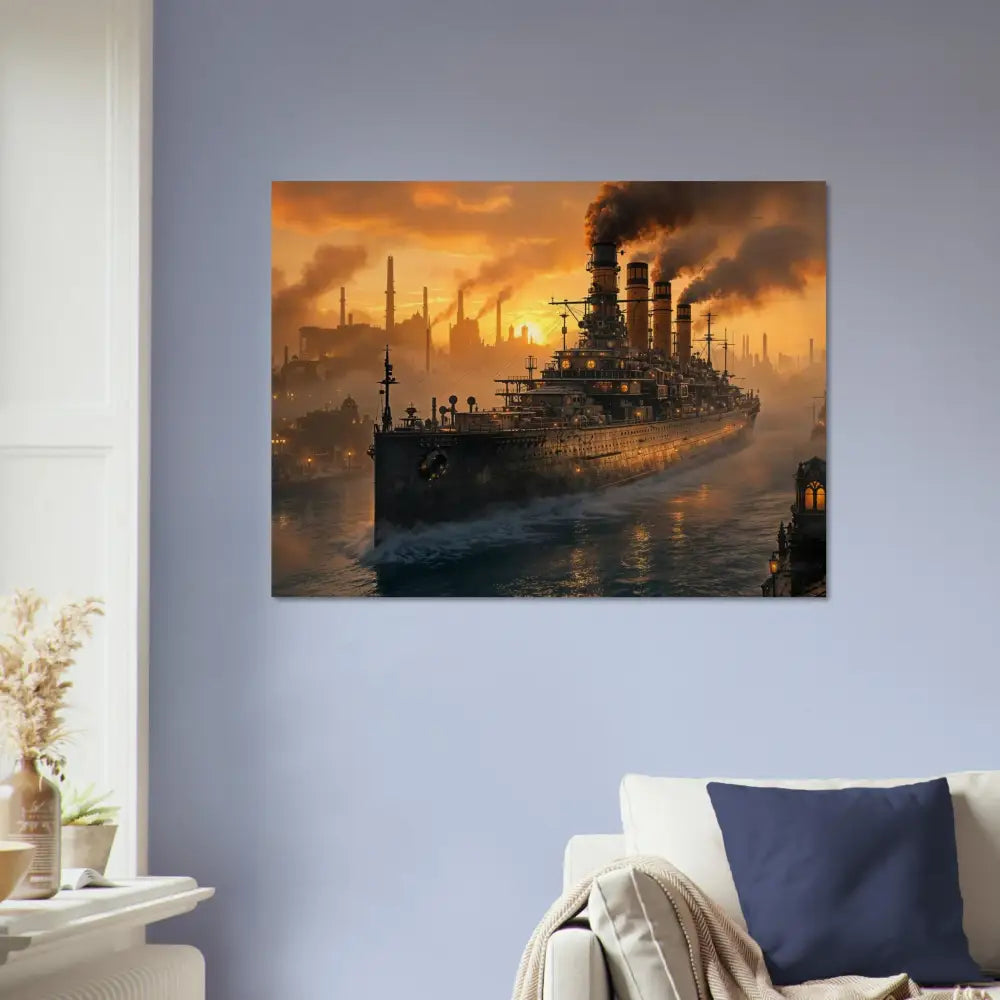 Wood print of Steel Leviathan steampunk ship from PixiOnyx Burntgrain Relic meets wood