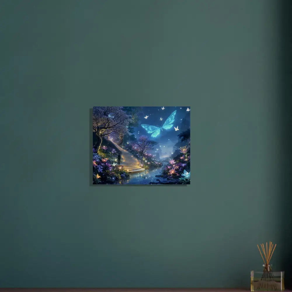 Fantasy butterfly garden art on Wood Prints Biolumina The Valley Beyond PixiOnyx Landscape