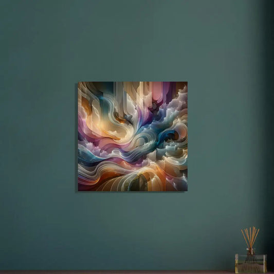 Abstract colorful swirling artwork on Wood Prints Celestial Layer Flux Earthgrain Edition
