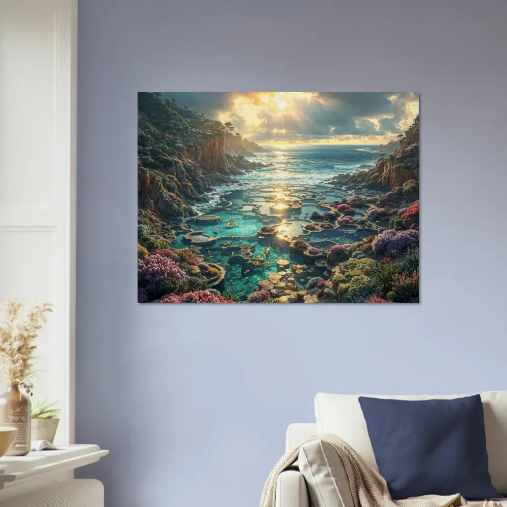 Coastal landscape art wood print from Garden of the Tides Tidegrain Harmony Edition